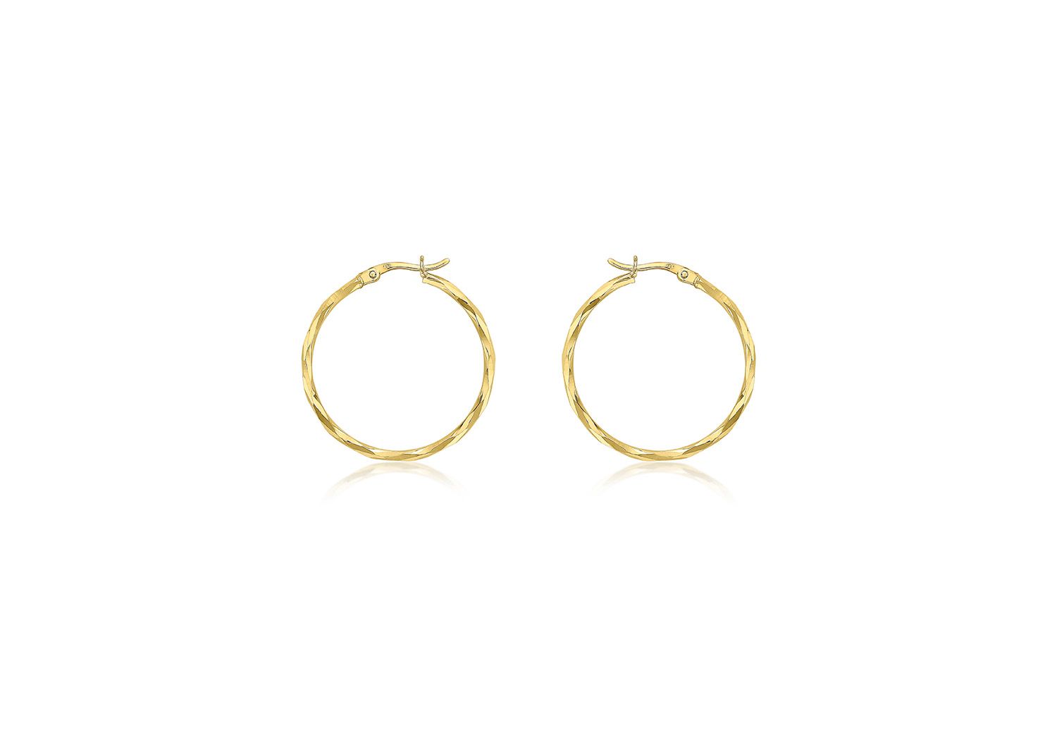 9K YLW GOLD HLW DIA CUT HOOP E/R 28mm 1.51.2639
