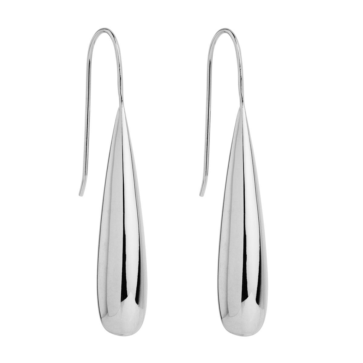 8x49mm silver baton earring with fixed hook, antitarnish E7236