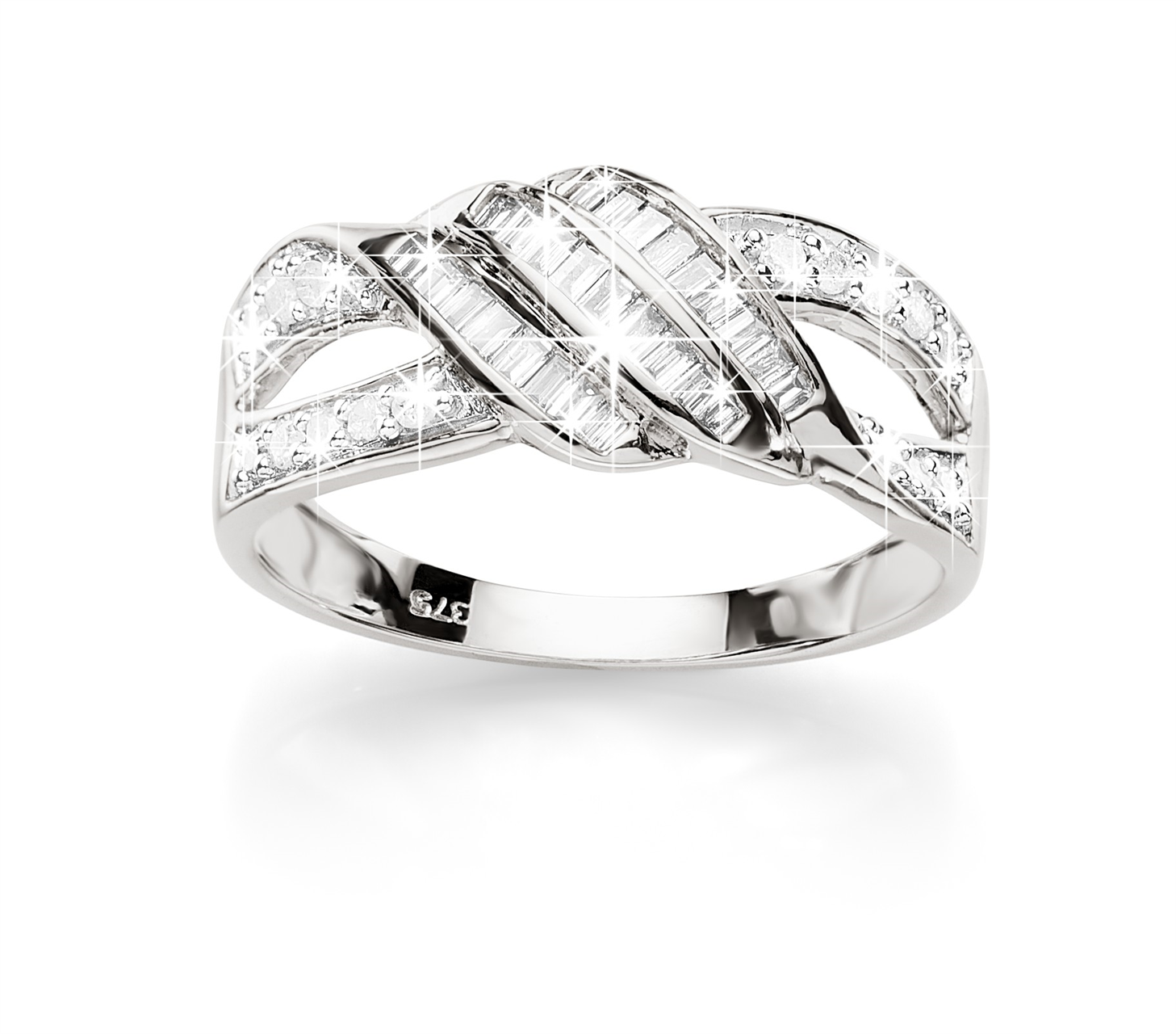 MP3259 9W 0.34ct diamond triple row baguette ring AU00597