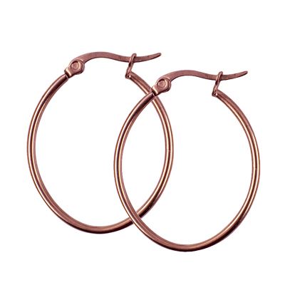ST/STEEL 25X23MM ID HOOP PINK ION PLAT STOH152P