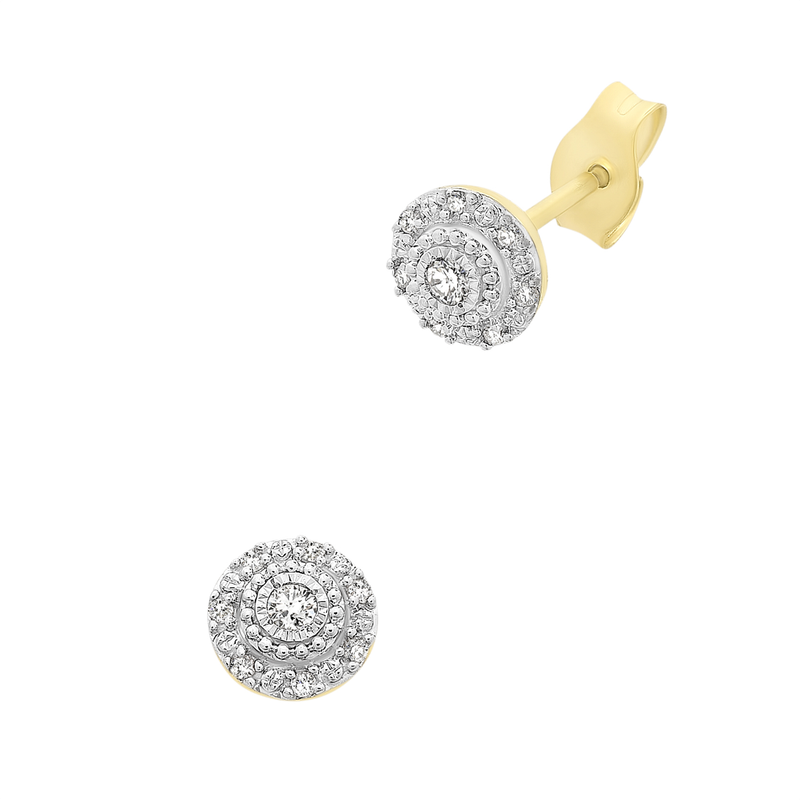 9ct Gold Diamond Stud Earrings M3047