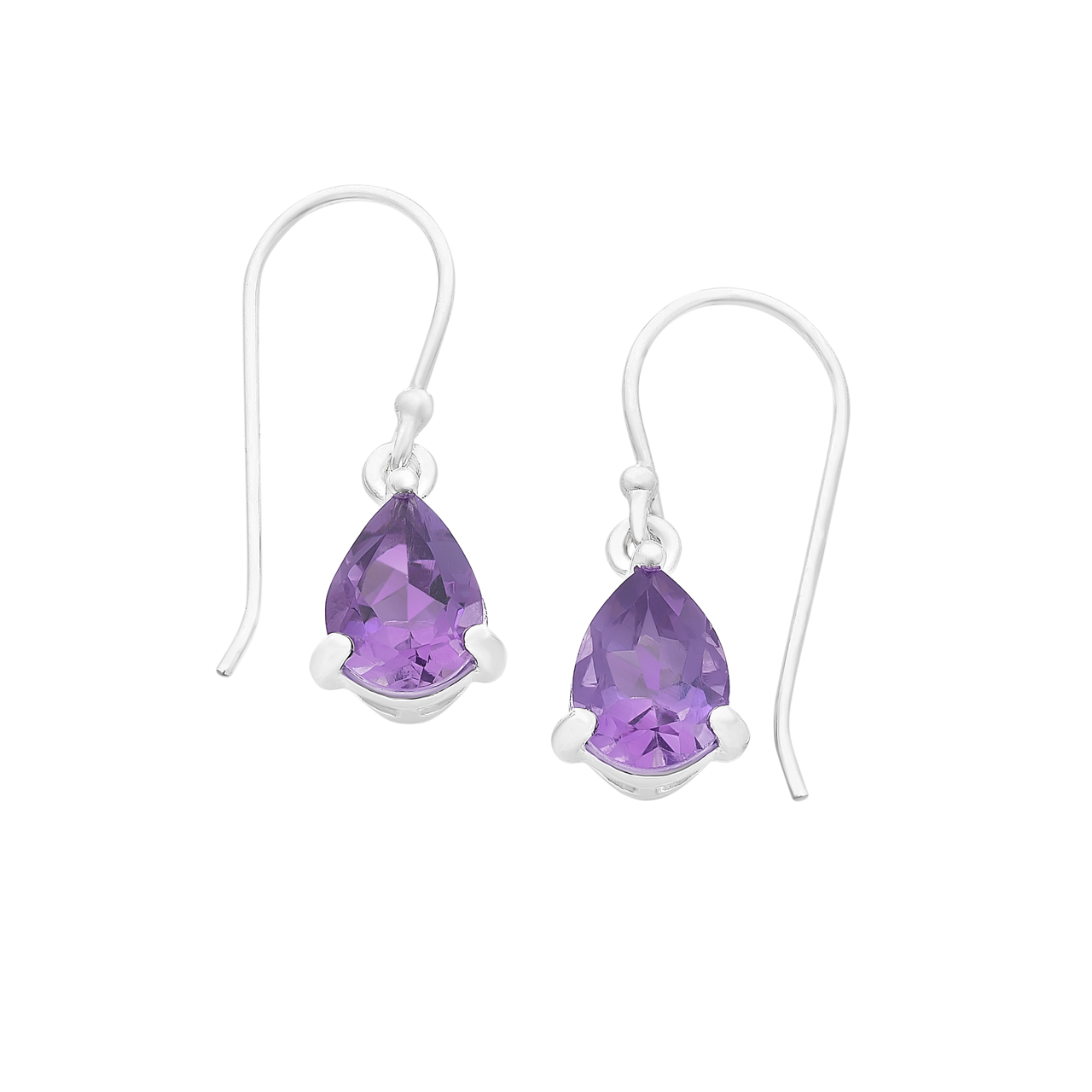 Sterling Silver Amethyst Drop Earrings M3086