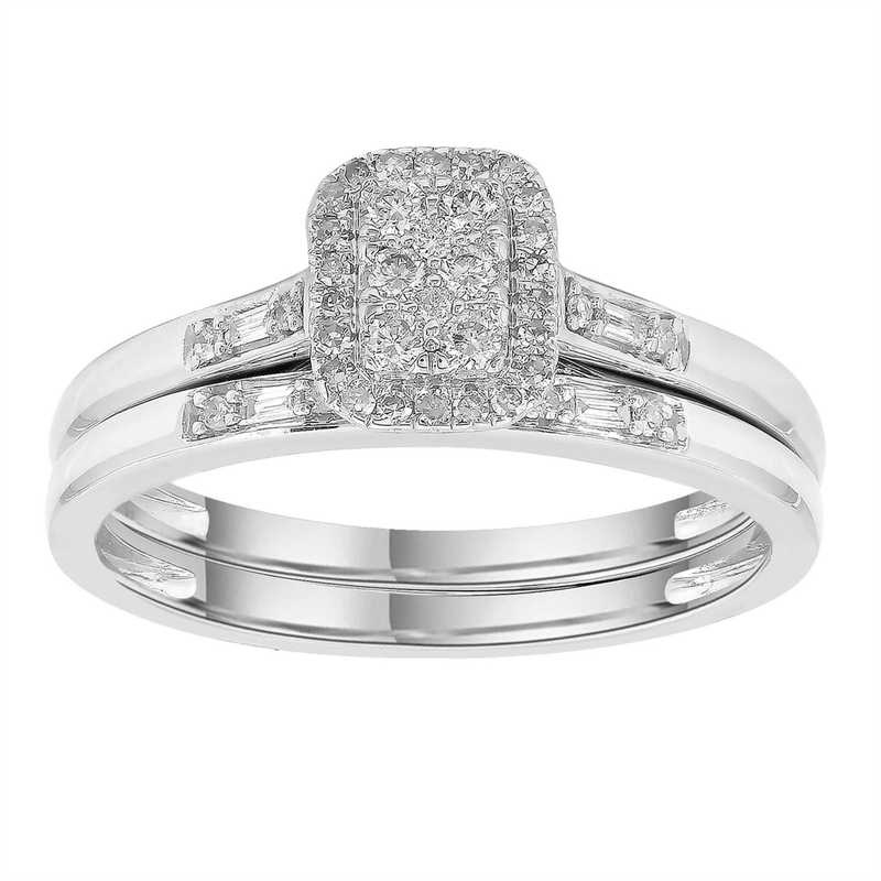 * 9K WG 0.25CT HI I1 DIAMOND BRIDAL IGR-39647-025-W-N