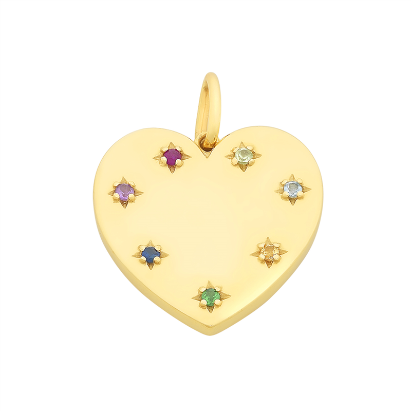 9ct Gold Multi Gemstone Pendant M3138