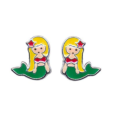 SS ENAMEL MERMAID STUD SE1625