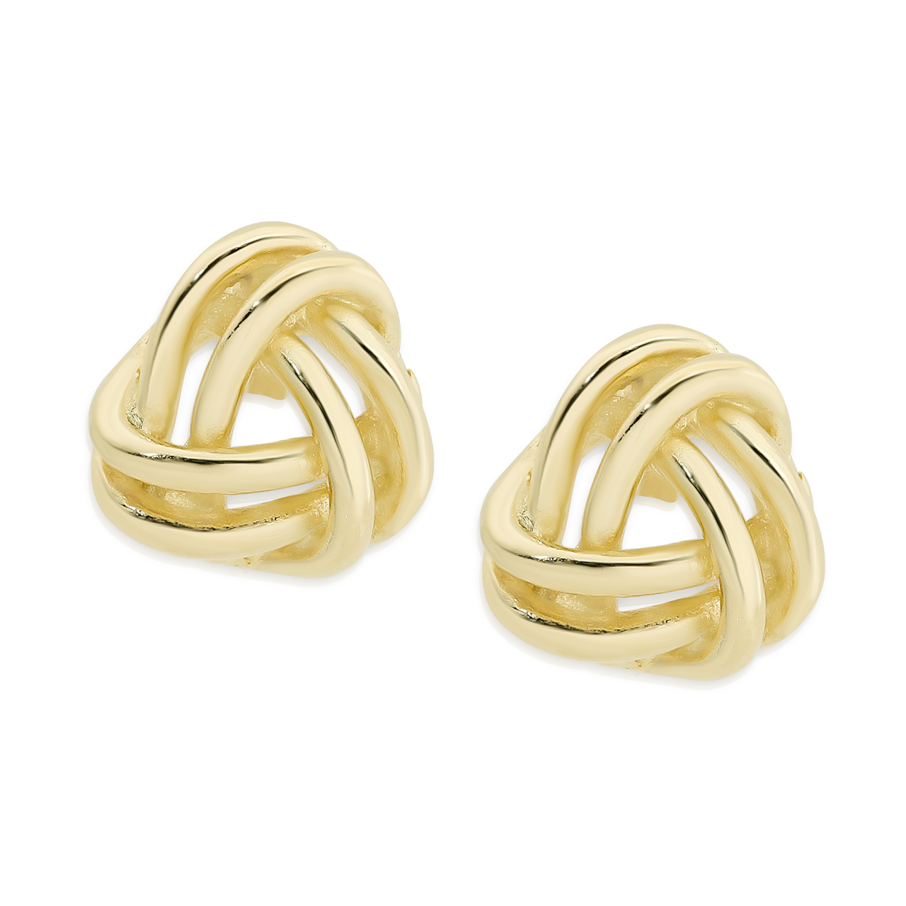 9Y double tube polished knot earrings AU00089