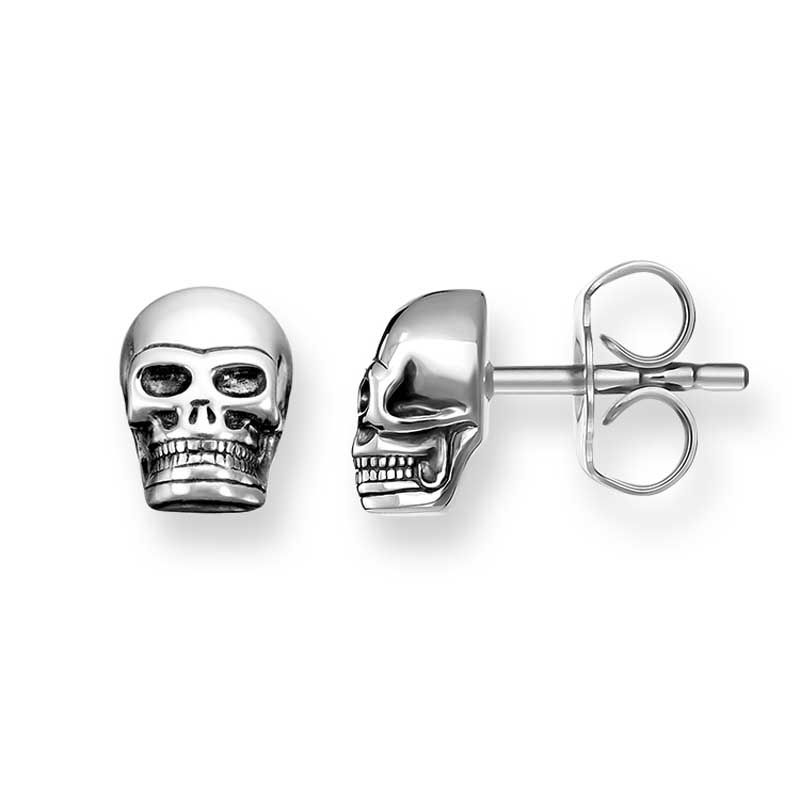 1 MINI SKULL SILVER STUD EARRING TH1731