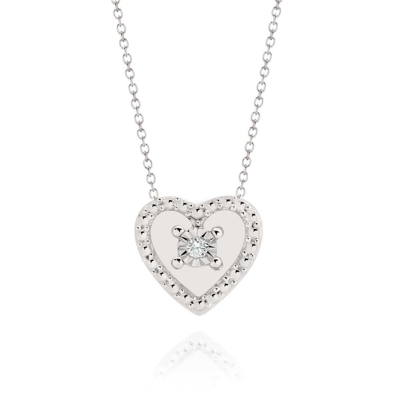 9W 0.01ct diamond heart slider pendant (OWLB) AU00258