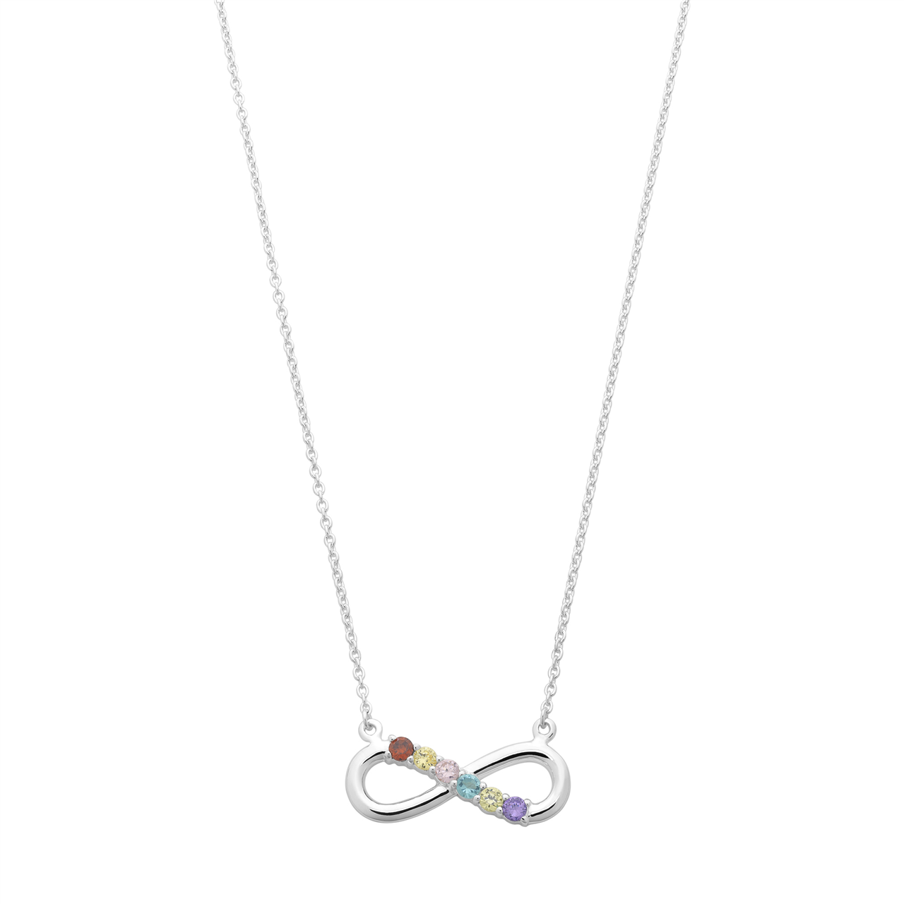 Sterling Silver Cubic Zirconia Infinity Necklace M3160