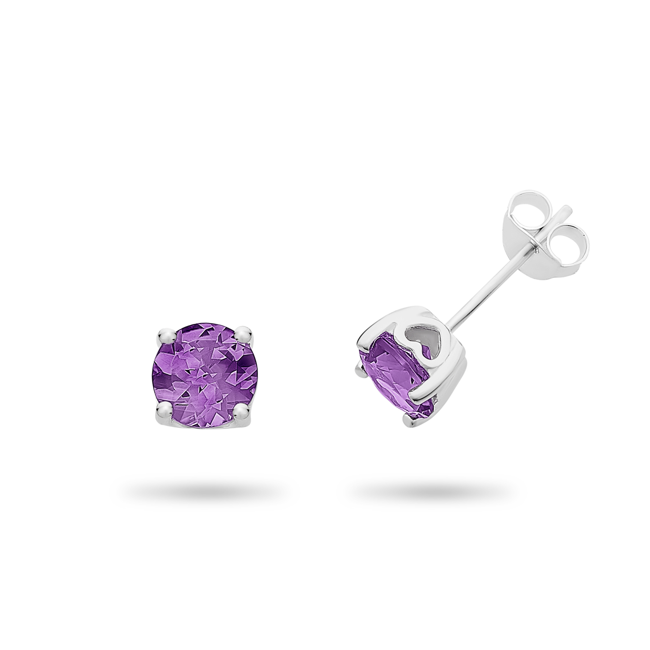 Sterling Silver Amethyst Stud Earrings M2984