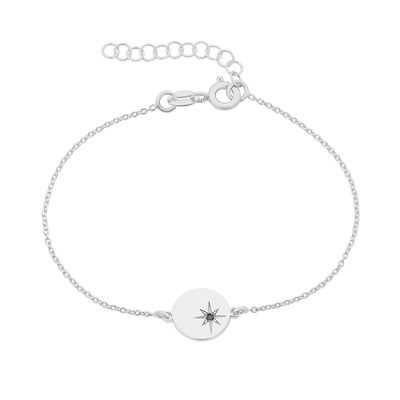 Sterling Silver Black Diamond Set Bracelet M3117