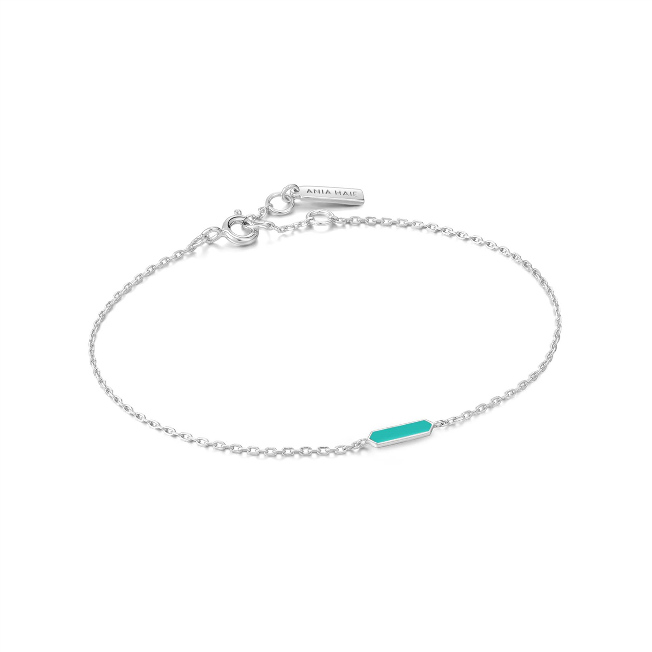 bright teal enamel bar silver bl B028-03H-T