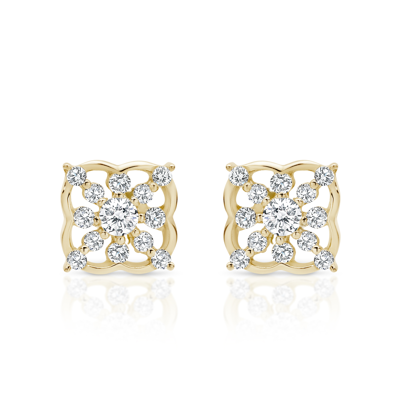 9Y vintage CZ cluster studs AU00695