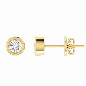 9K YG 0.10CT GH I1 DIA BEZEL SET STUDS 9YBE10