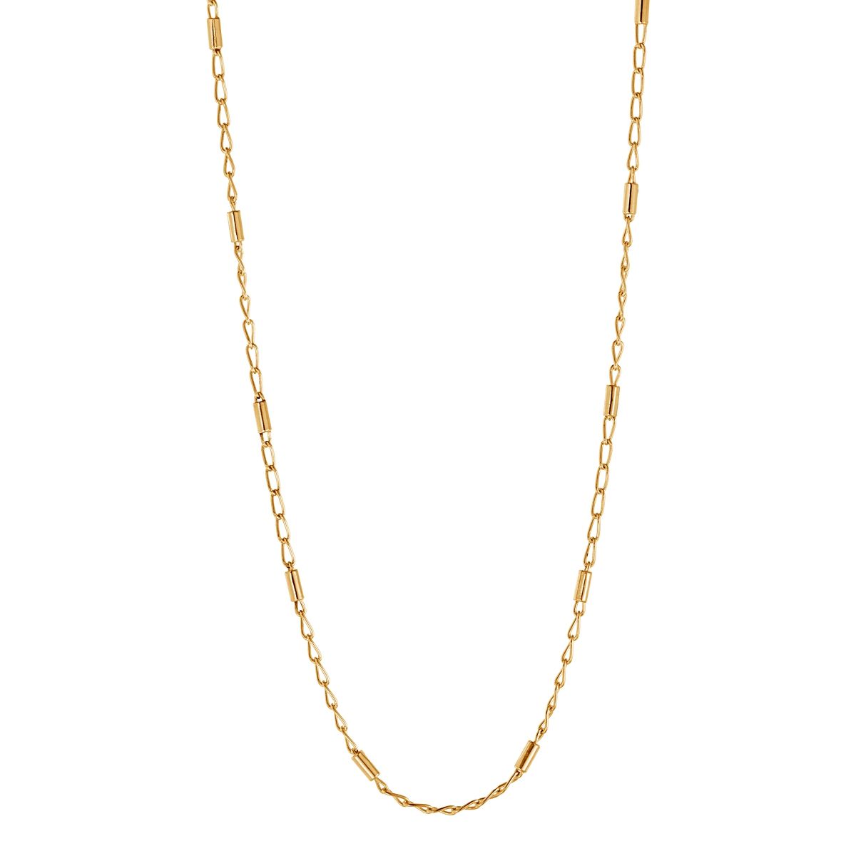 1.8mm yellow gold (14k 2mc) plated silver link and rod chain, 45cm, antitarnish N6761-45