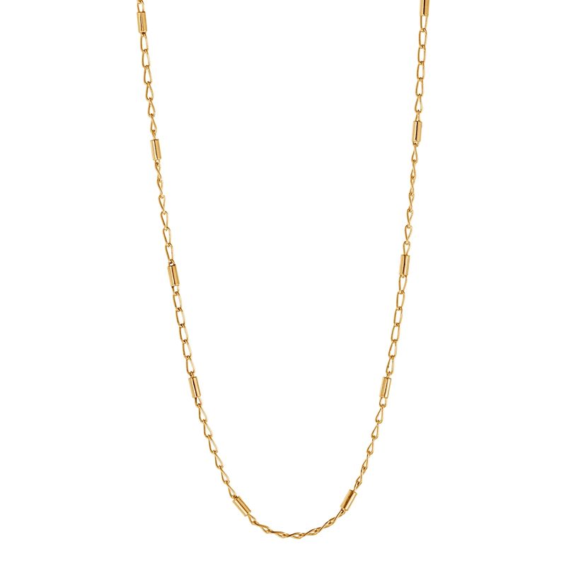 1.8mm yellow gold (14k 2mc) plated silver link and rod chain, 45cm, antitarnish N6761-45