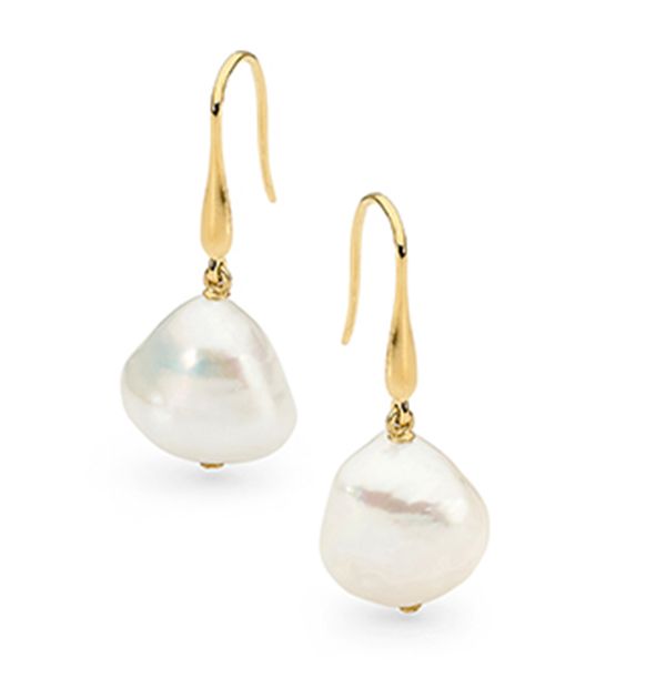 9ct yg white FWP 13-14mm keshi shep&#39;d hooks TP03WE