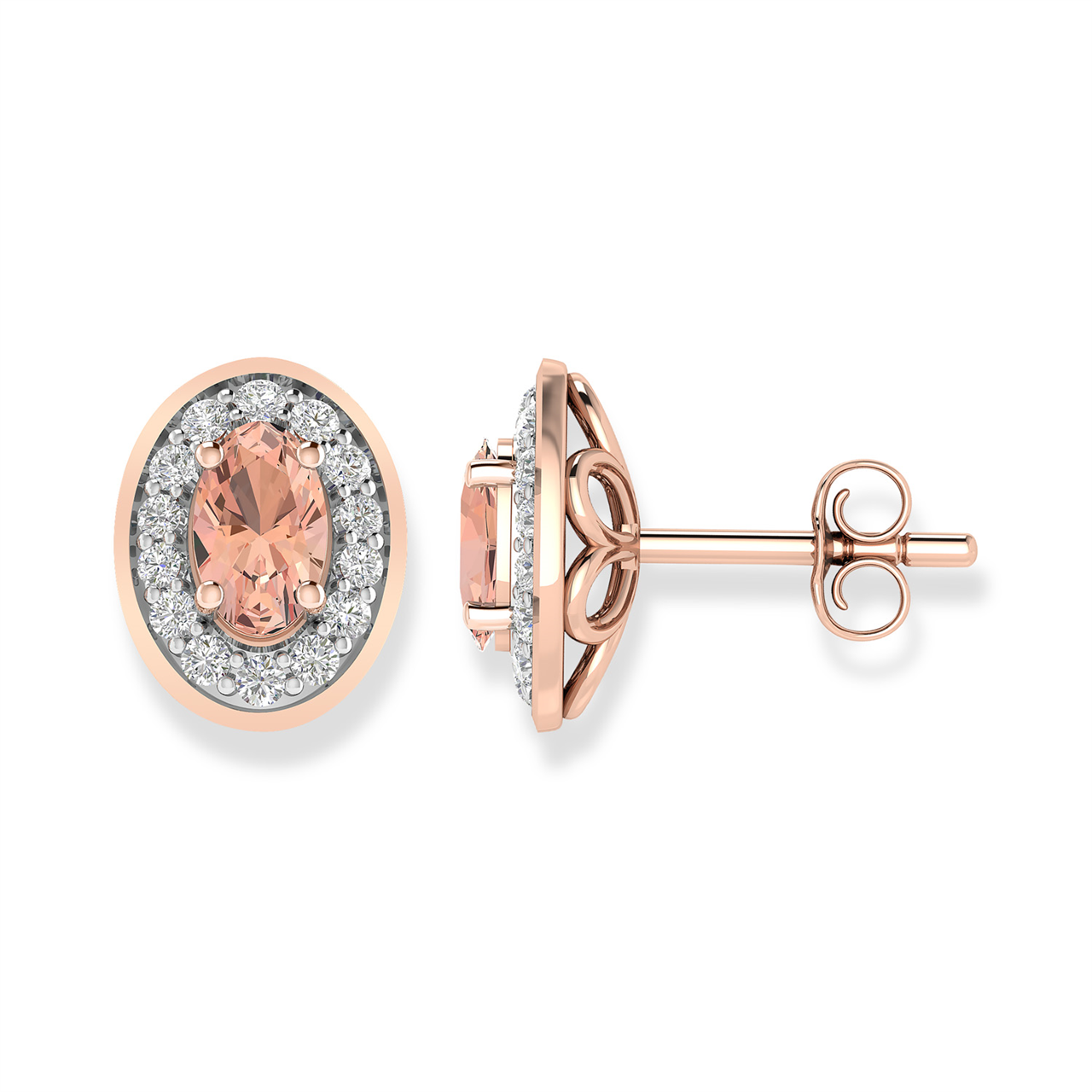 9K RSE GLD 0.15CT HI I1 DIA MORGANITE ER E-15557-015-R