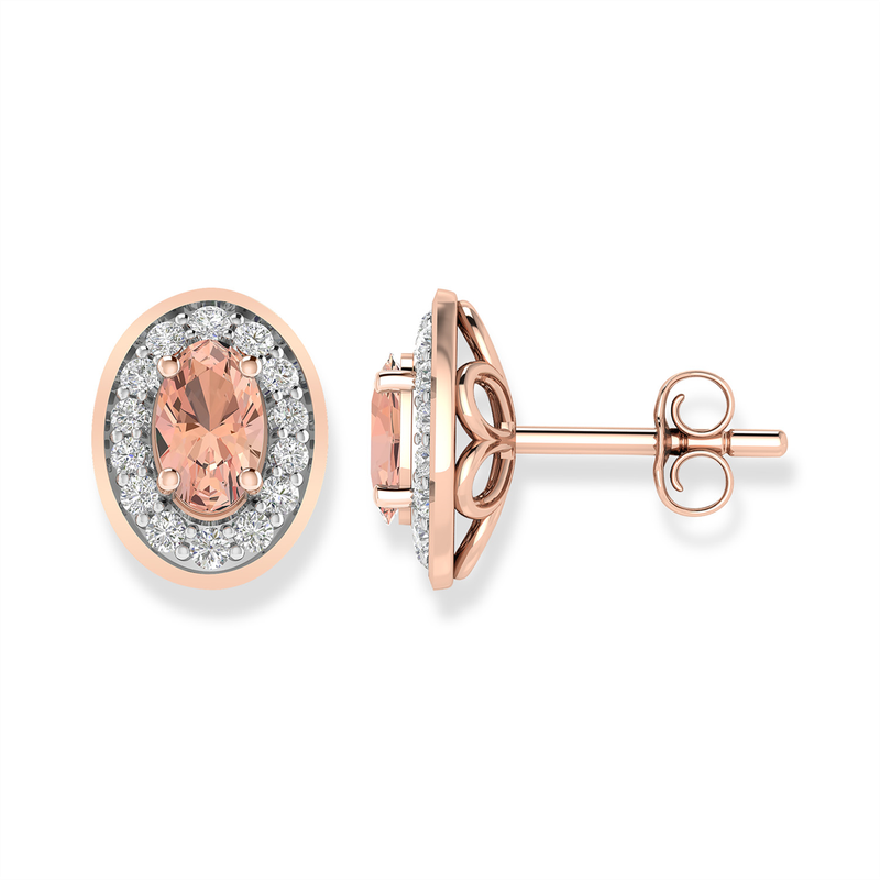 9K RSE GLD 0.15CT HI I1 DIA MORGANITE ER E-15557-015-R