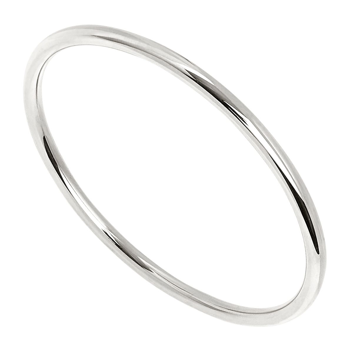 4mm silver hollow tube bangle, 64mm inner diam, antitarnish B6504