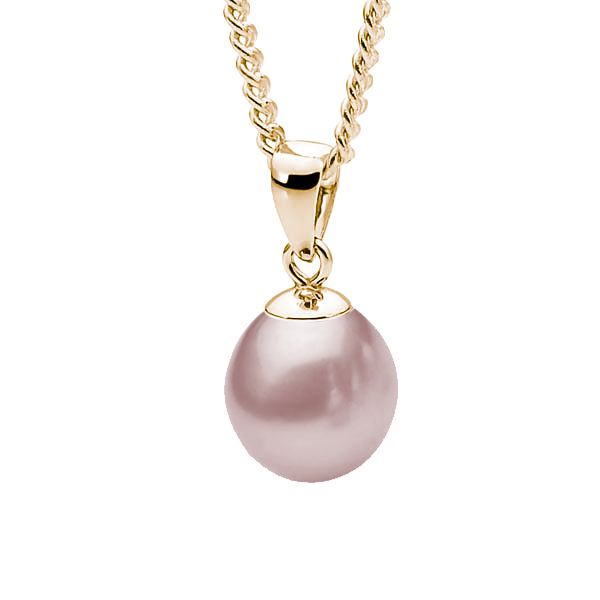 9ct yg pink 7.5-8mm FWP pendant IP22PYG