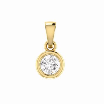 18K YG 0.25CT GH I1 DIA BEZEL SET PNDT 18YBP25