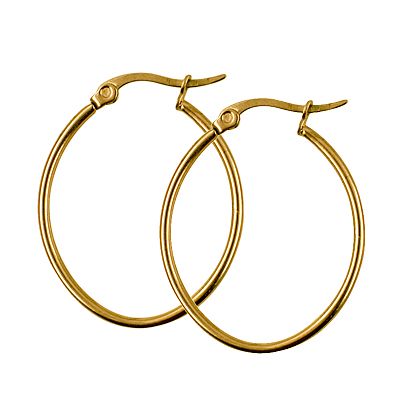 ST/STEEL 25X23MM ID HOOP GOLD ION PLAT STOH152Y