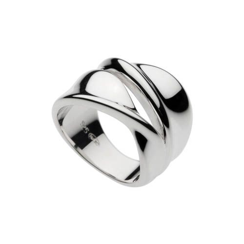 Najo silver 14mm double twisted ribbon ring  R2254