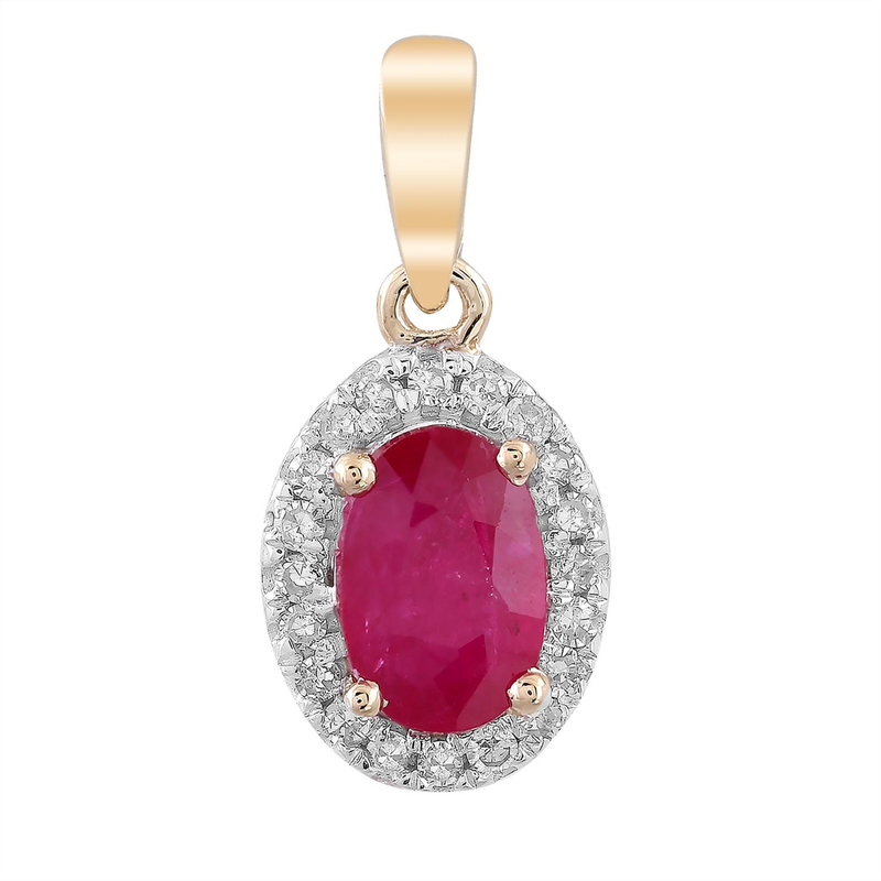 9K YLW GOLD 0.07CT HI I1 DIA RUBY PNDT P-19472RB-007-Y