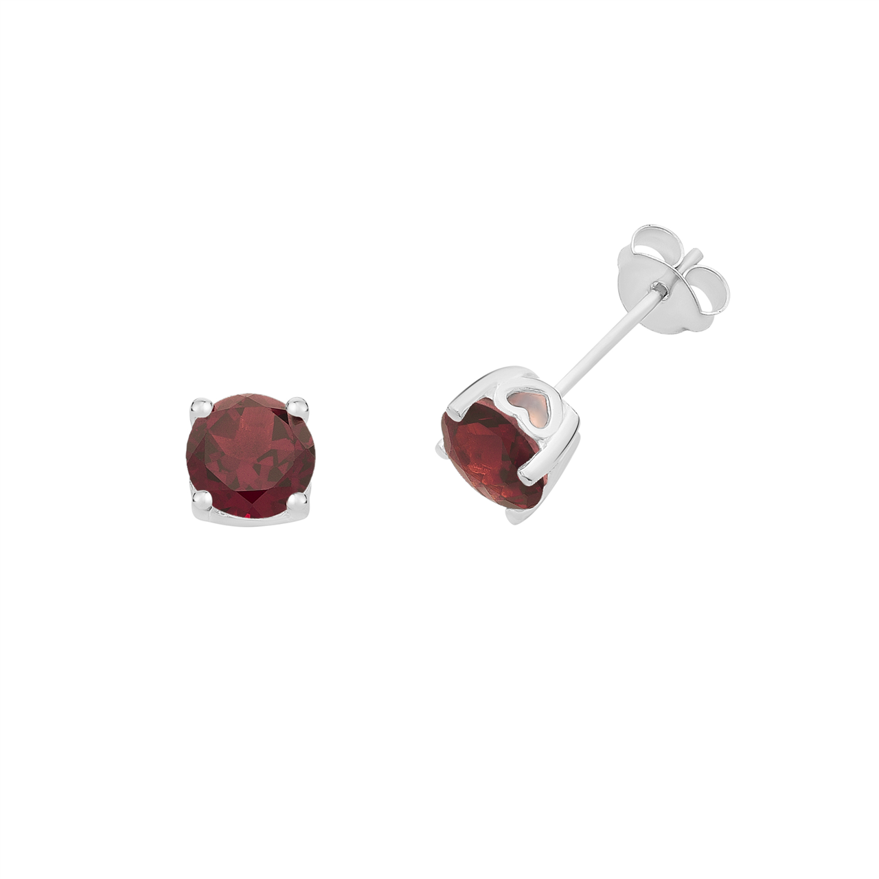 Sterling Silver Garnet Stud Earrings M3088