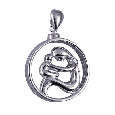 SS MOTHER AND CHILD WHEEL PENDANT P641