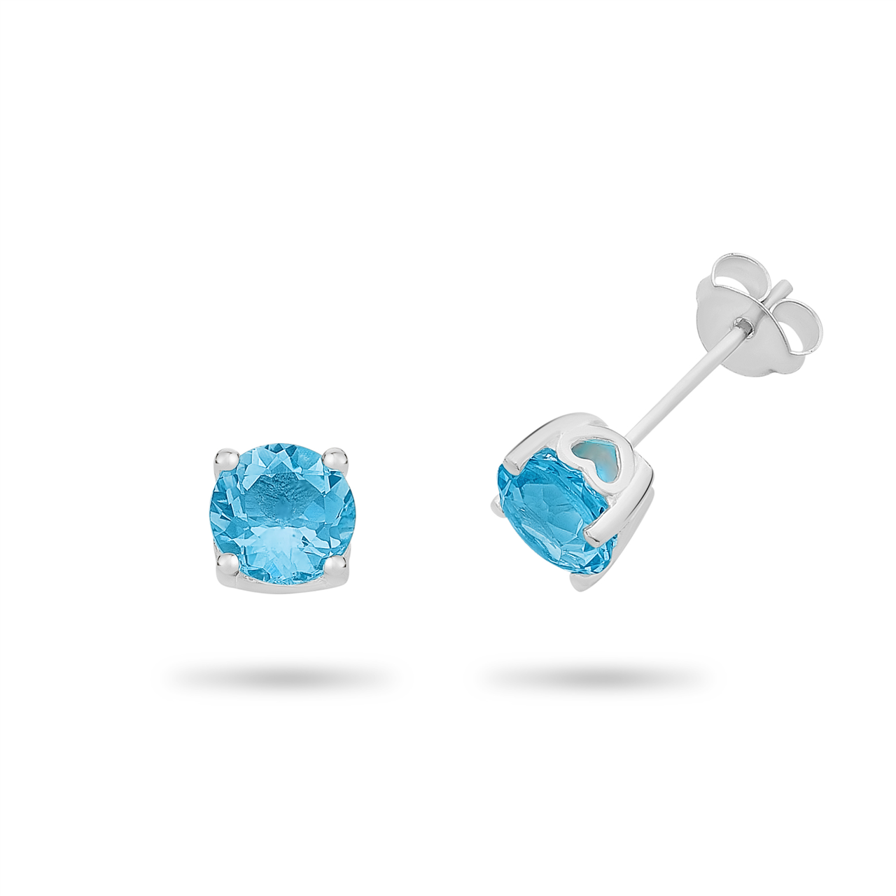 Sterling Silver Blue Topaz Stud Earrings M2983