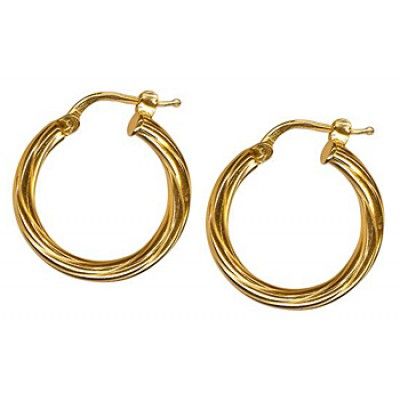 SS ITALIAN TWIST HOOP EARRINGS HET315