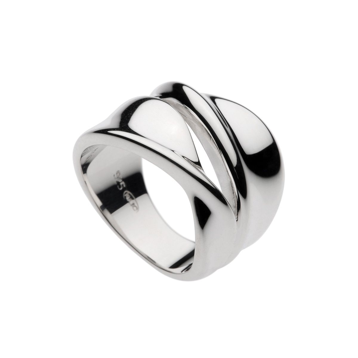 silver 14mm double twisted ribbon ring SMALL R2254S