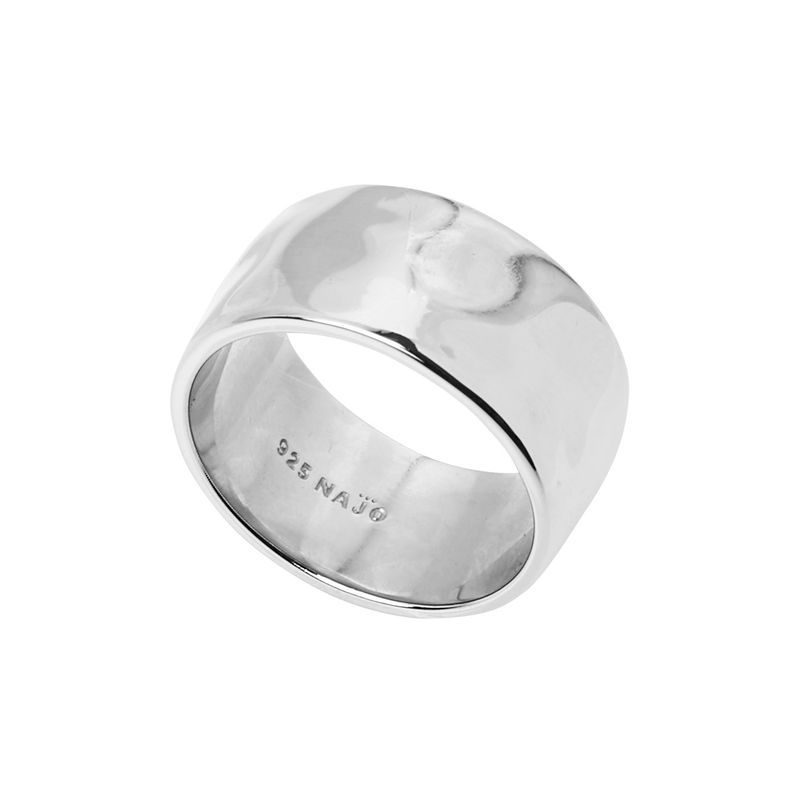 10mm lightly beaten solid silver band EXTRA LARGE R6422XL