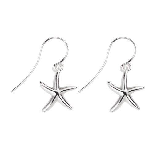 Sterling silver starfish drop earring