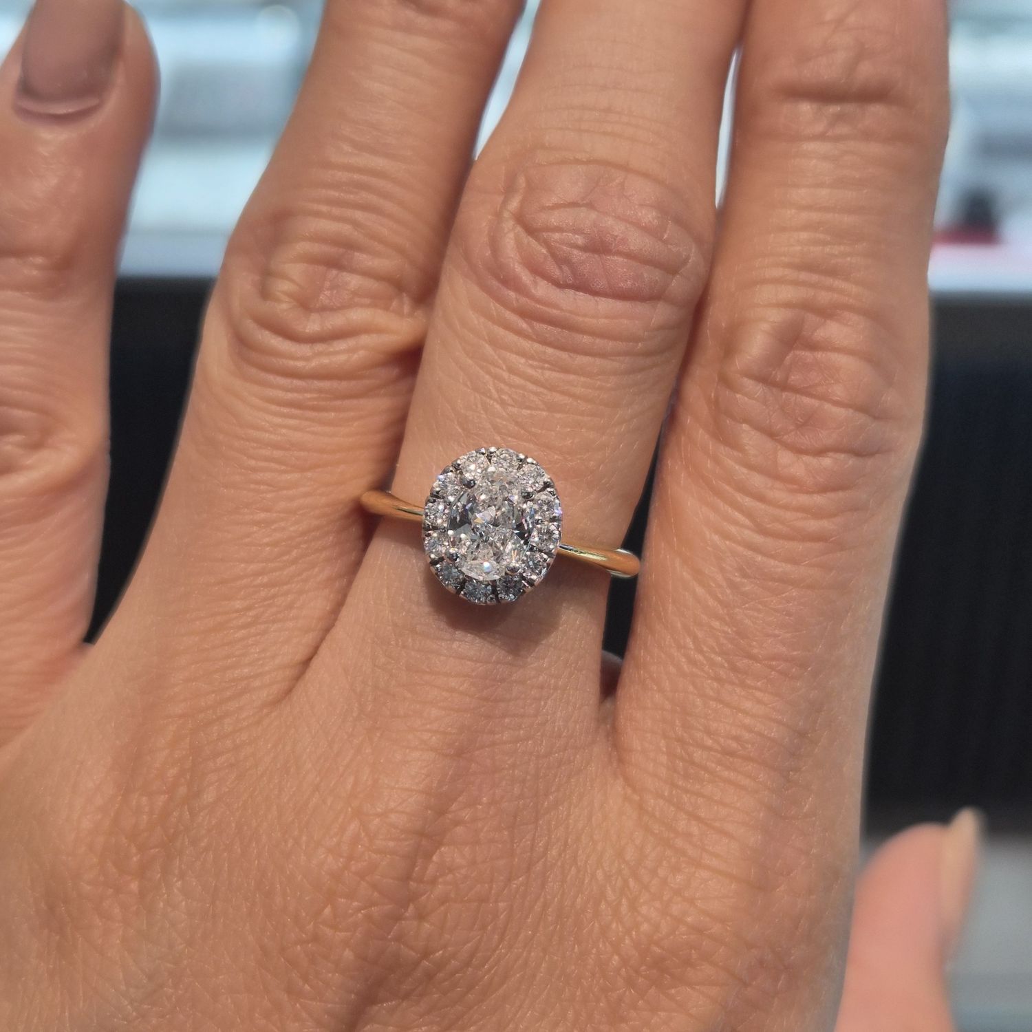 18ct Yellow Gold Diamond Cluster Ring 1 carat