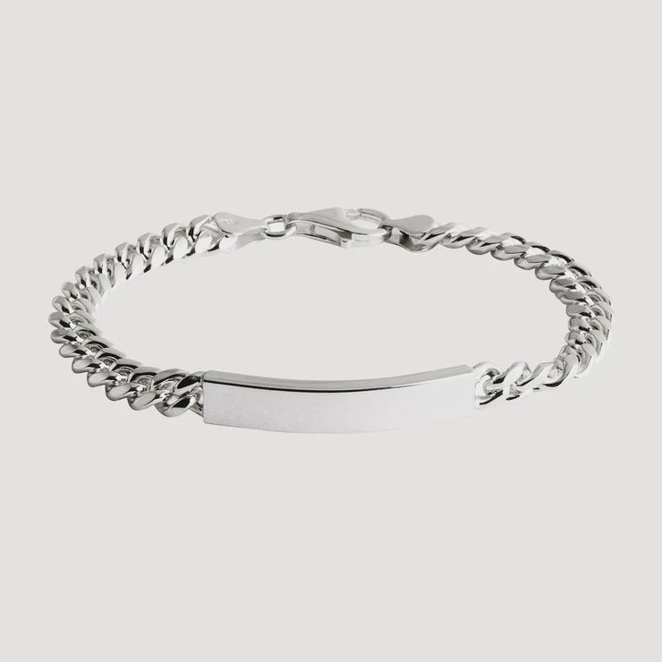 NAJO Cuban Men’s Silver ID Chain Bracelet B9011