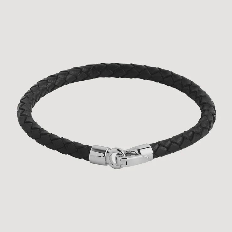 The Mariner Men’s Plaited Leather and Steel Bracelet