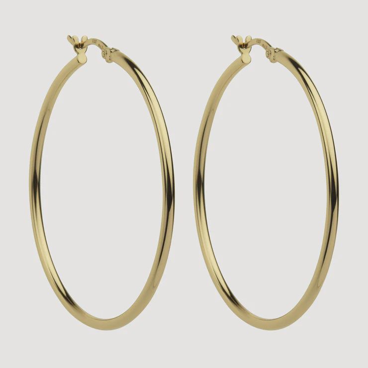 Simple Hoop 2x45mm - Yellow Gold Plated