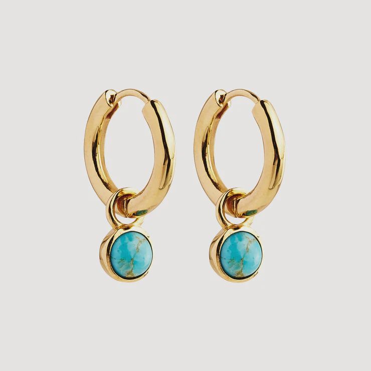 Heavenly Turquoise Earring - Yellow Gold Plated