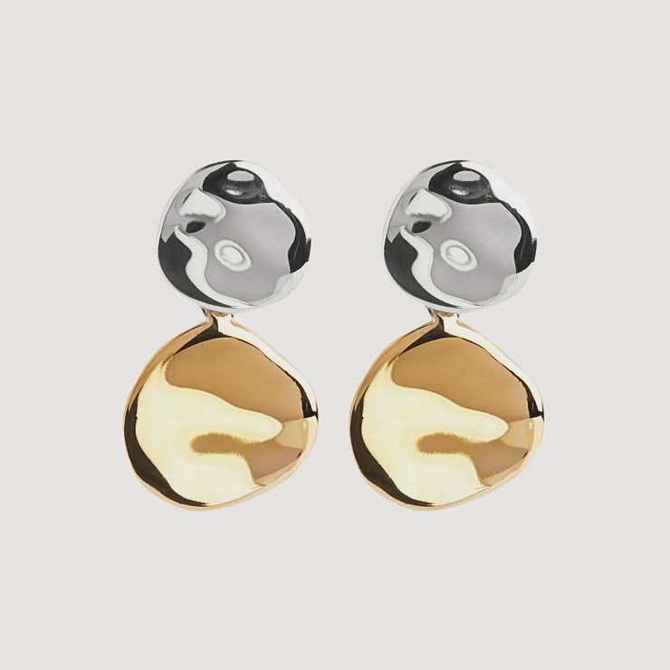 NAJO Shard Double Disk Stud - Two Tone E6724