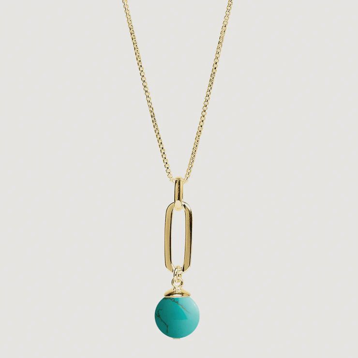 NAJO The Enchantress Turquoise Pendant Necklace - Yellow Gold Plated N7198