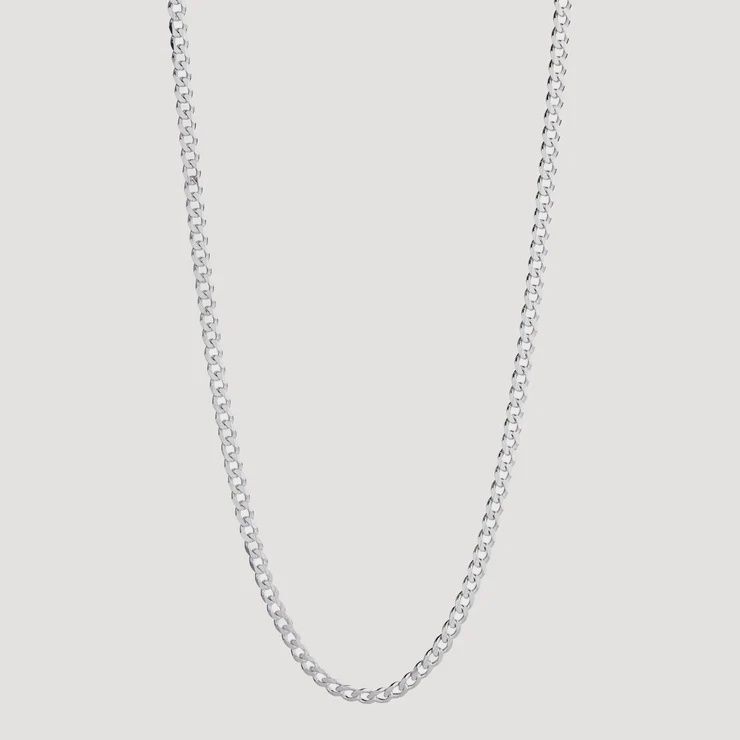 Cuban Men's Silver Chain Necklace 4.3mm - 55cm