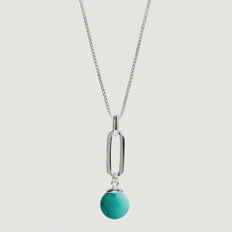 The Enchantress Turquoise Pendant Necklace - Silver