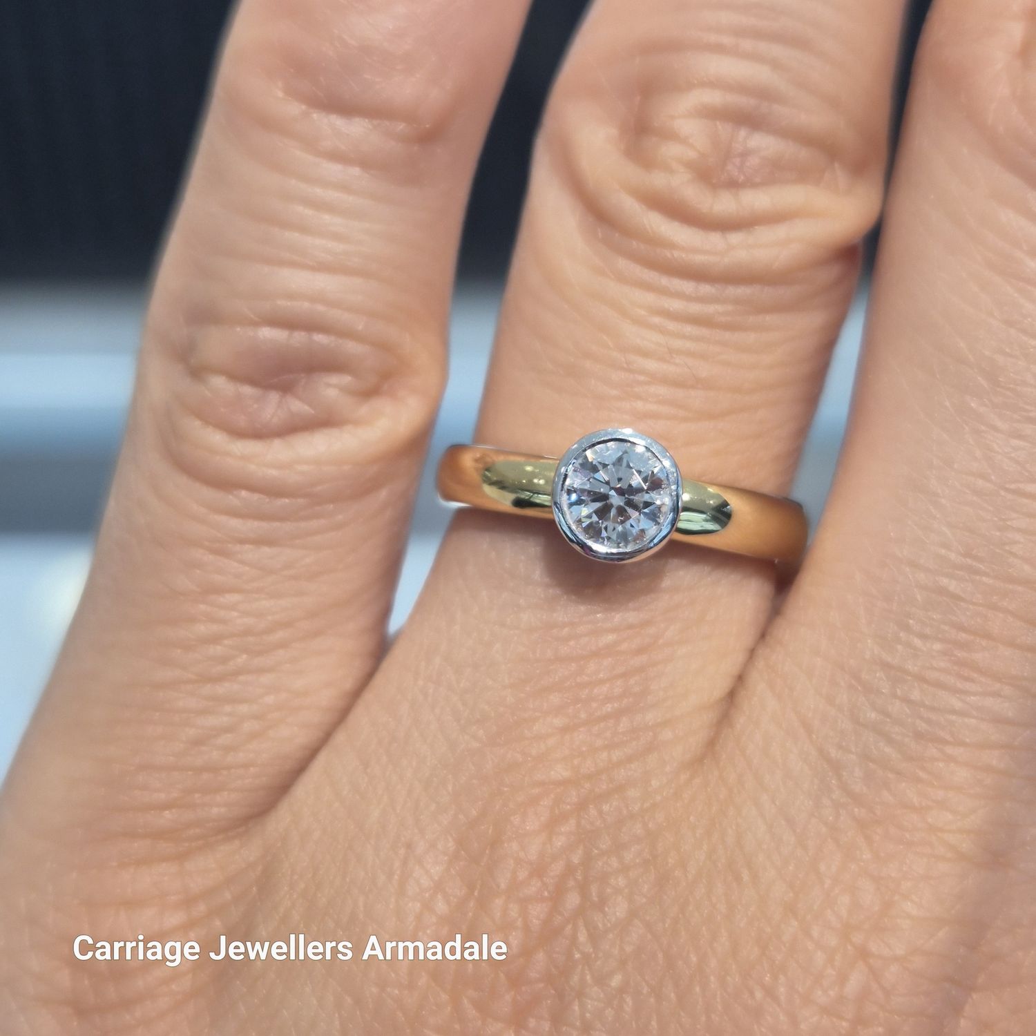 18ct Yellow Gold  Diamond Solitaire Ring