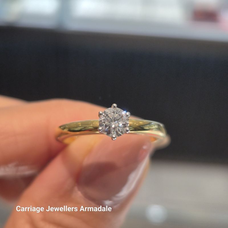 18ct Yellow Gold Diamond Solitaire Ring