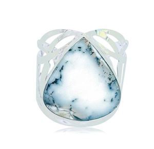 Dendritic Cuff Sterling Silver Bangle