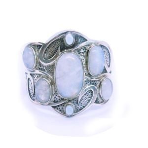 Luna Tide Moonstone Cuff with Blue Topaz