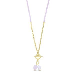 Rose Promise Fob Necklace - Yellow Gold Plated